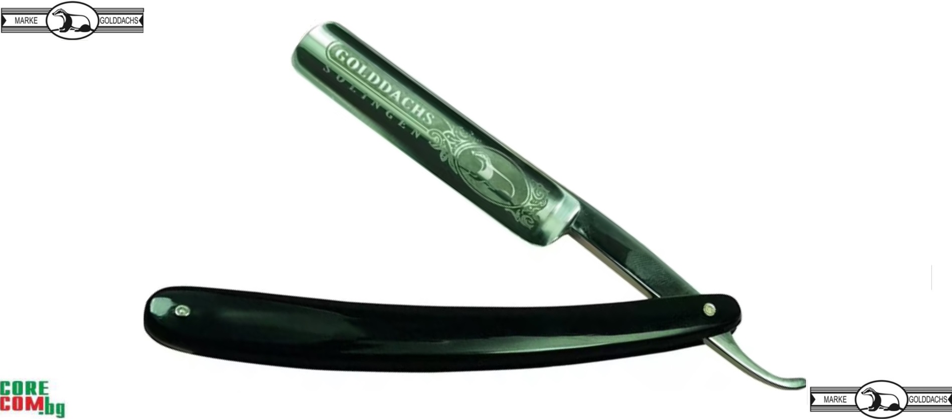 Golddachs Solingen straight razor, black, Бръснач за бръснене на брада, излючително качество от Солинген Германия, Golddachs Solingen Razor, Безплатна доставка в България!